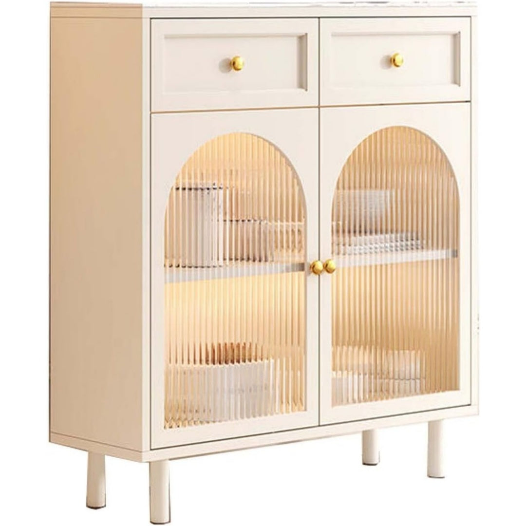 Sideboard aus Holzwerkstoff und Metall mit Glastueren