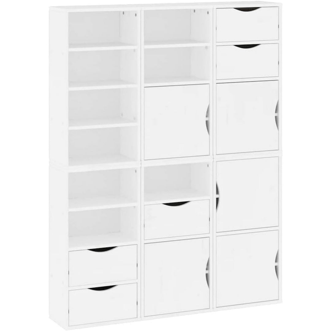 Sideboard mit den Massen 40 x 24 x 79 cm in Weiss und Naturbraun