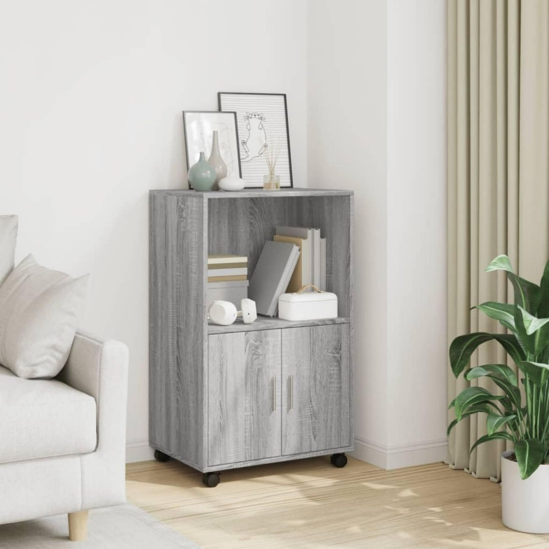 Das Sideboard misst 55 x 40 x 91 cm in Eichenbraun