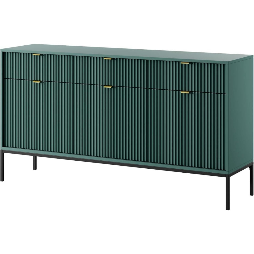 Sideboard mit einem Metallgestell und beschichteten Flaechen
