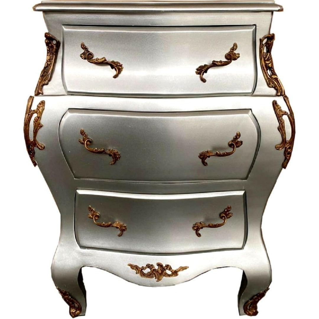 Sideboard in Silber mit 3 Schubladen