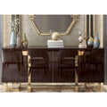 Sideboard in Dunkelbraun und Gold