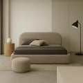 Bettgestell in Beige mit einem Lattenrost