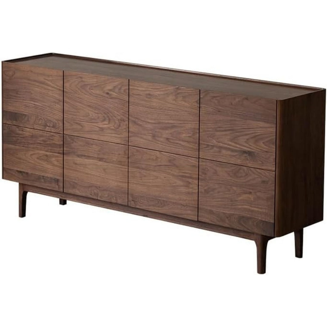 Sideboard aus Samt in Schwarz und Nussbaumbraun