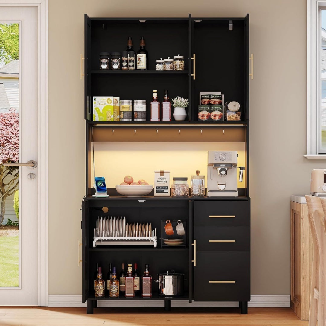 Sideboard mit LED Beleuchtung und Flechtoptik