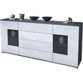 Grifflose Fronten und 4 Schubladen an dem Sideboard
