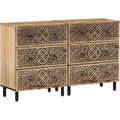 Sideboard aus Metall und Mangoholz mit Holzoptik