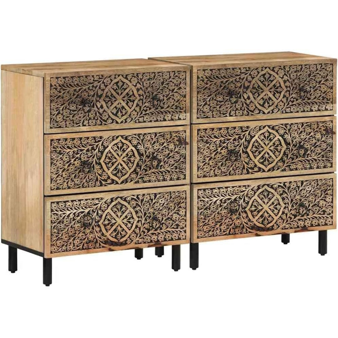 Sideboard aus Metall und Mangoholz mit Holzoptik