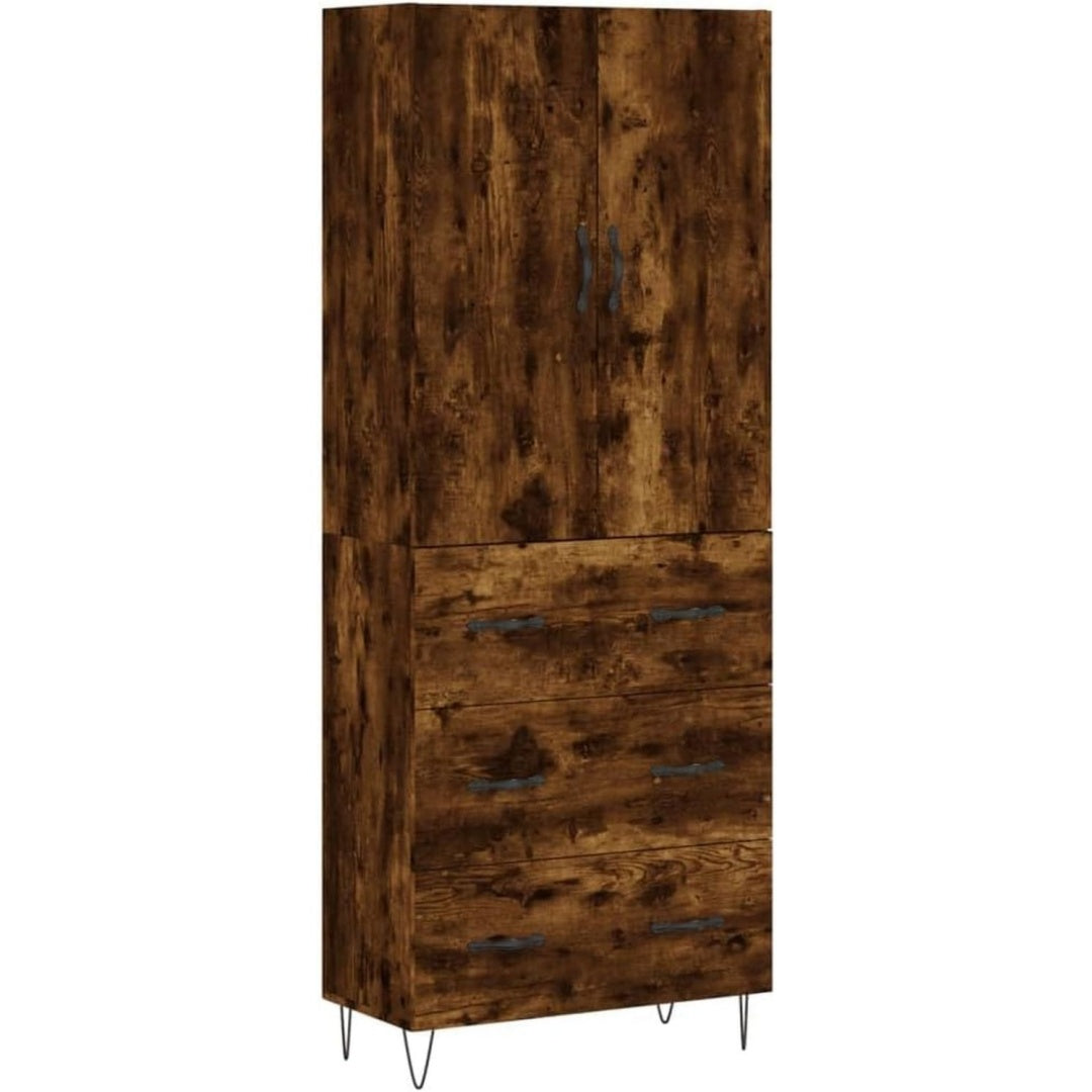 Das Sideboard misst 69.5 x 34 x 180 cm in Braun