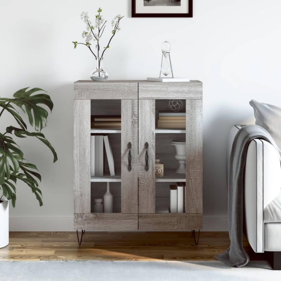 Sideboard aus Metall und Glas mit den Massen 69.5 x 34 x 90 cm