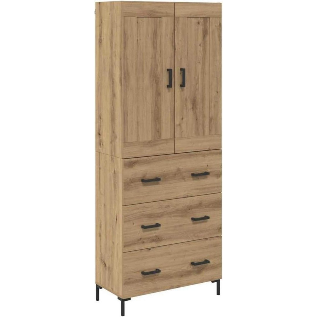 Hochschrank mit 2 Tueren und einem Metallgestell