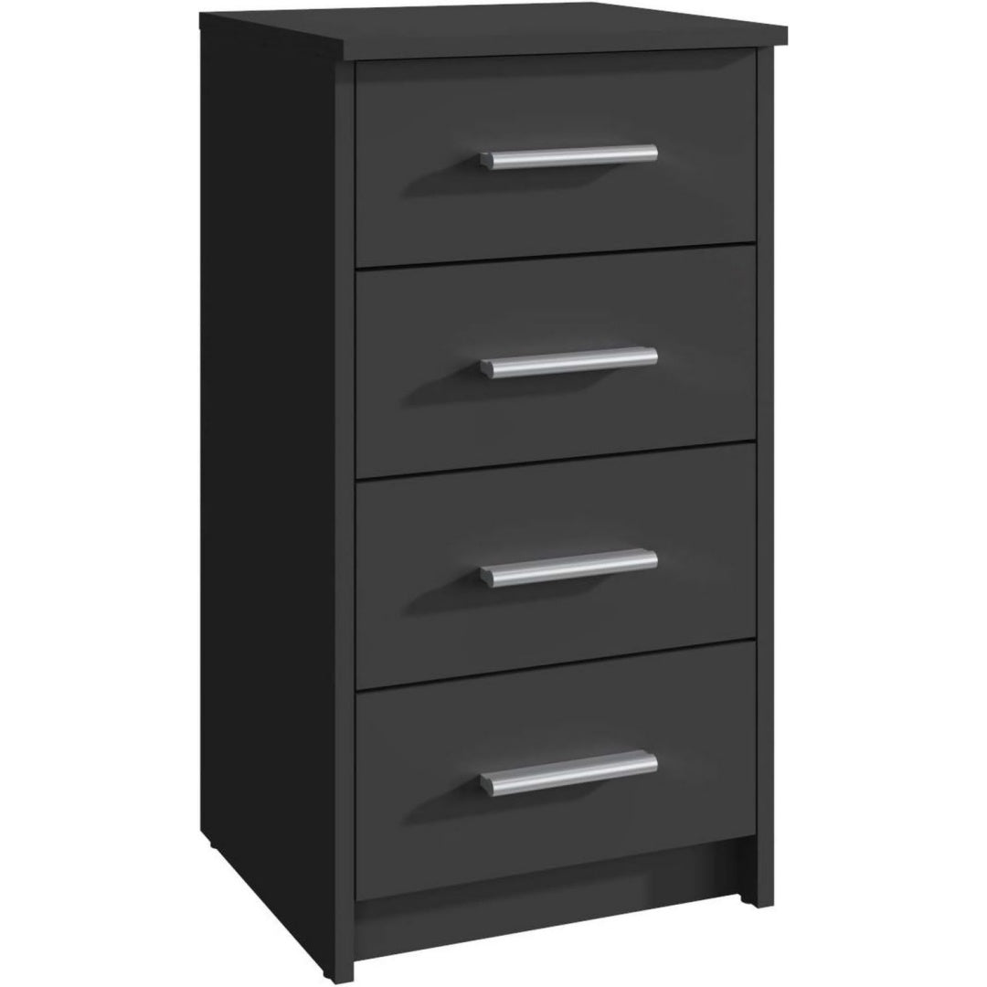 Beschichtete Flaechen praegen das Sideboard aus Metall